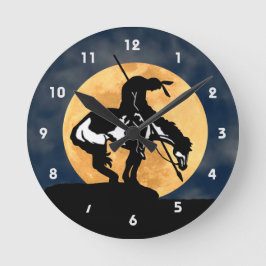 Fin del reloj de pared de silueta de rastro