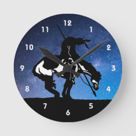 Fin del reloj de pared de silueta de rastro