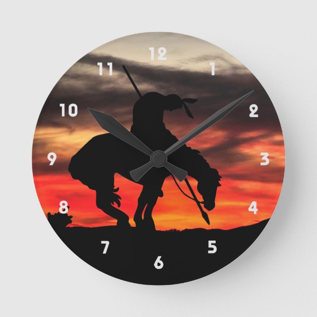 Fin del reloj de pared de silueta de rastro (Anverso)