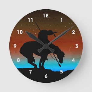 Fin del reloj de pared de silueta de rastro