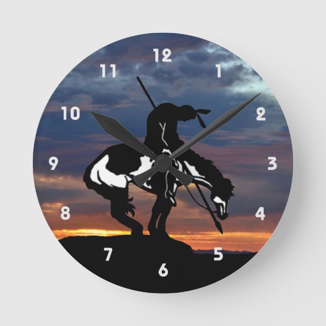 Fin del reloj de pared de silueta de rastro (Anverso)