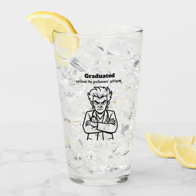 Finally Graduated Mug: Transparent Glass, Humorous (Anverso (hielo))