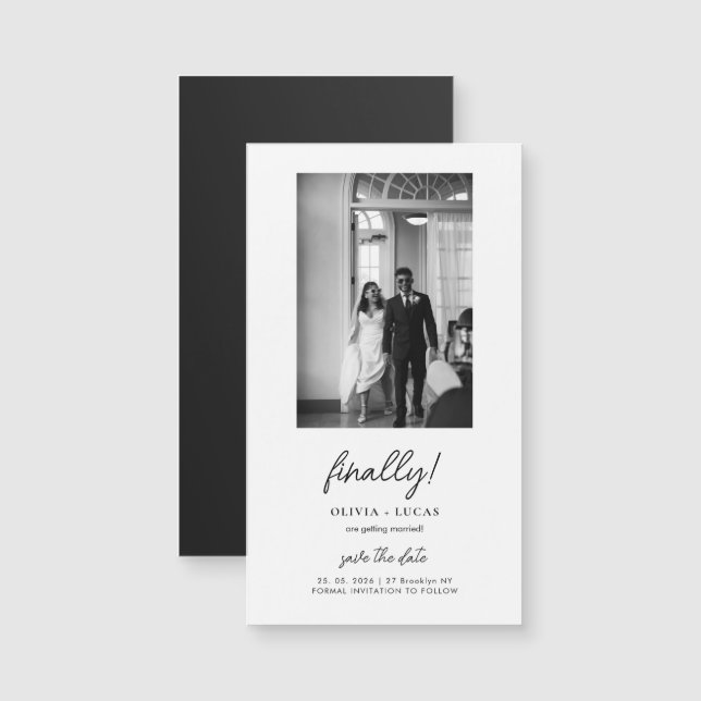 Finally Script Photo Magnetic Wedding Save The Dat (Anverso/Reverso)