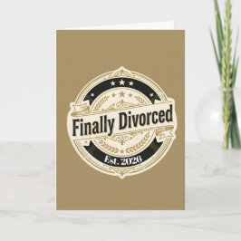 Finalmente divorciado Est. 2026 Tarjeta Vintage