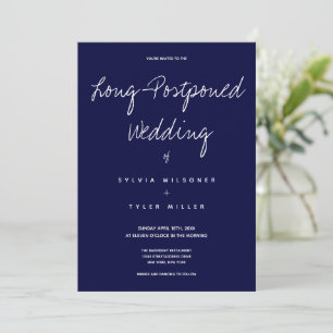 Finalmente sucede Boda Tipografía Azul Oscuro