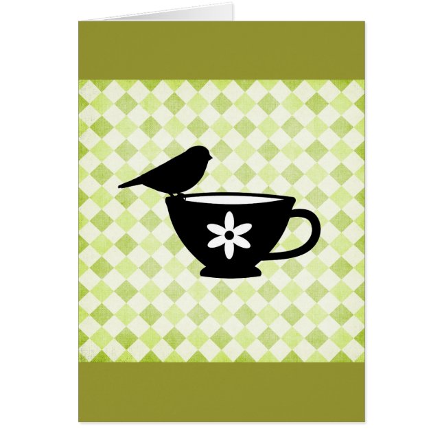 Finch on Teacup Silhouette (Frente)