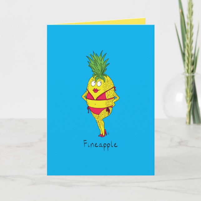 Fineapple - tarjeta de felicitación divertida del (Anverso)