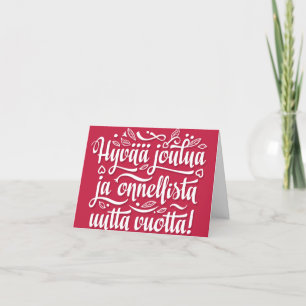 Finlandés Feliz Navidad Feliz Año Nuevo. Editable