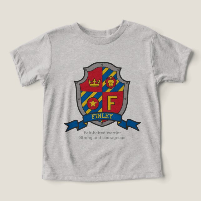 Finley boys F nombre y quiere decir escudos de arm (Diseño delantero )