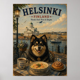 Finnish Lapphund en Helsinki Arte de Viaje Vintage