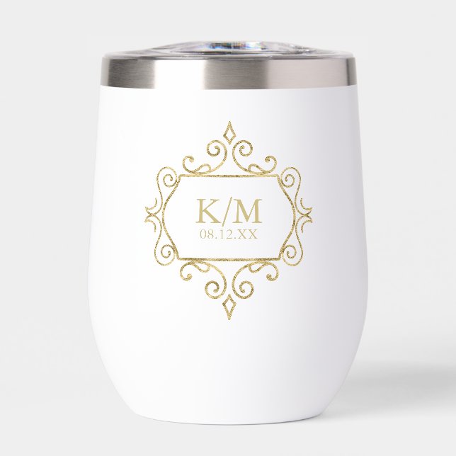 Fino Filigree Gold Boda Initials ID871 (Frente)