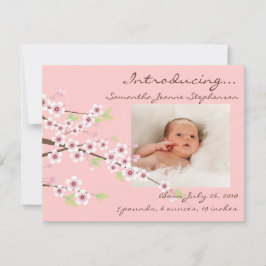 Fioritura de Cerezo Rosa y Marrón Anuncio de Nacim