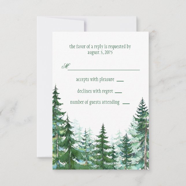 Fir Tree Wedding RSVP (Anverso)
