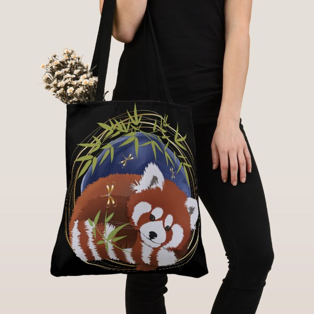 FIRE FOX tote panda rojo o bolsa de cuerpo cruzado (Detalle)