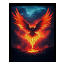 Fire Phoenix Rising, Poster de Personalizable