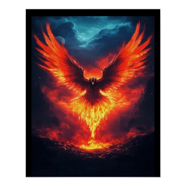 Fire Phoenix Rising, Poster de Personalizable (Anverso)