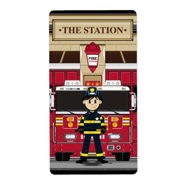 Fireman con Pegatina del motor de fuego (Frente)