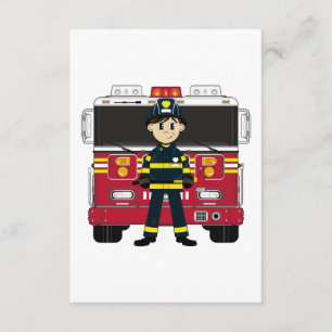 Fireman con tarjeta RSVP del motor de fuego