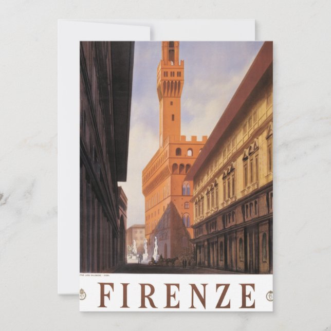 Firenze, Florencia, Palazzo Vecchio, Vintage Itali (Anverso)