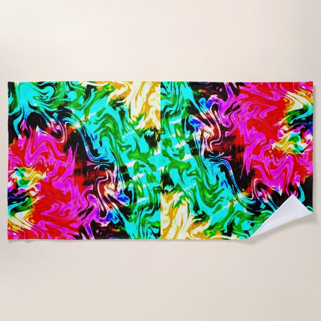 Firestorm Tie Dye, Toalla de Playa (Anverso)