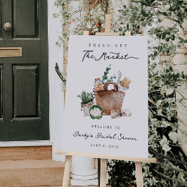 Firma de bienvenida de la ducha de novia recién sa