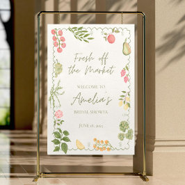 Firma de bienvenida de la ducha de novia recién sa