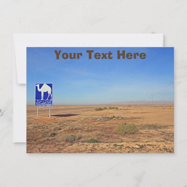 Firma de camellos, Túnez, tarjeta personalizable (Anverso)