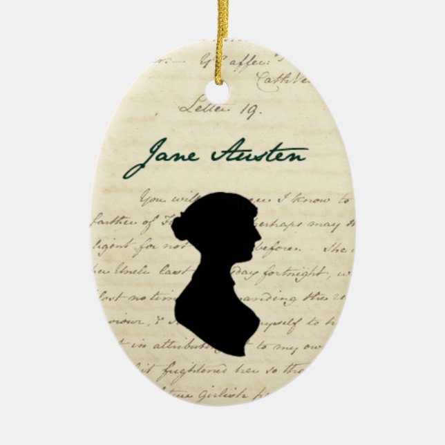 Firma de Jane Austen y ornamento de la silueta (Frente)