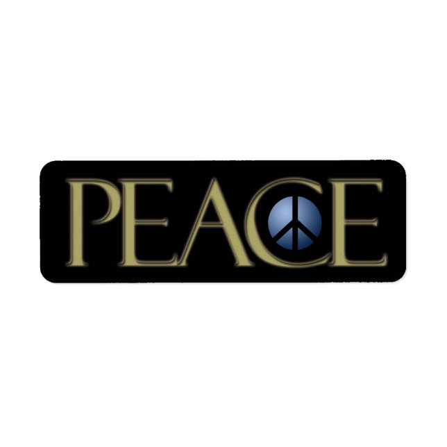 Firma de paz de etiqueta de dirección, negro, Pers (Frente)