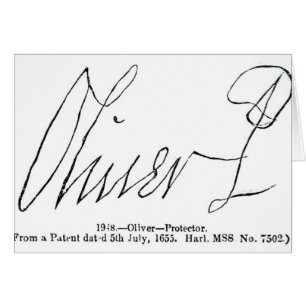 Firma de señor Protector de Oliver Cromwell