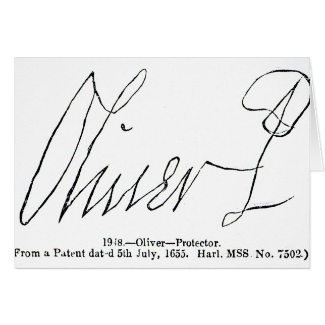 Firma de señor Protector de Oliver Cromwell (Anverso (Horizontal))