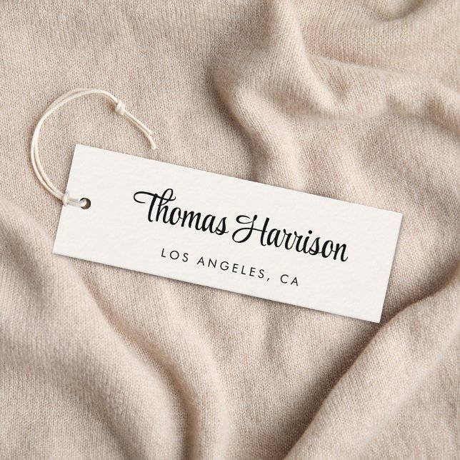 Firma estilo Script QR Código Crema Etiqueta de co (Empower your name in our signature script as your logo and brand identity)