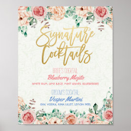 Firma floral Bebida de cóctel Menú Decoración Boda