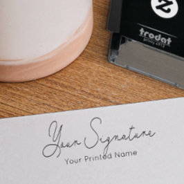 Firma + sello de goma de autotinta con nombre impr