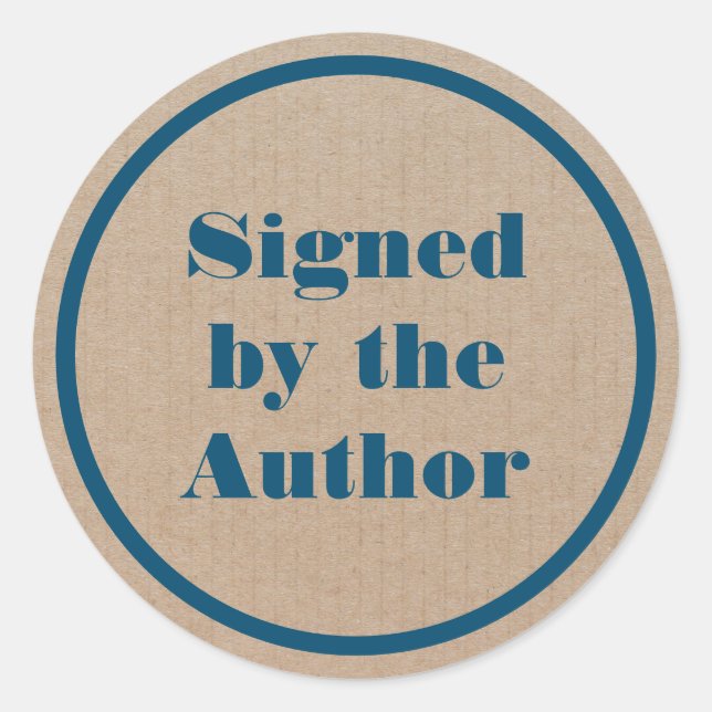 Firmado por el autor Kraft Classic Round Pegatina (Anverso)