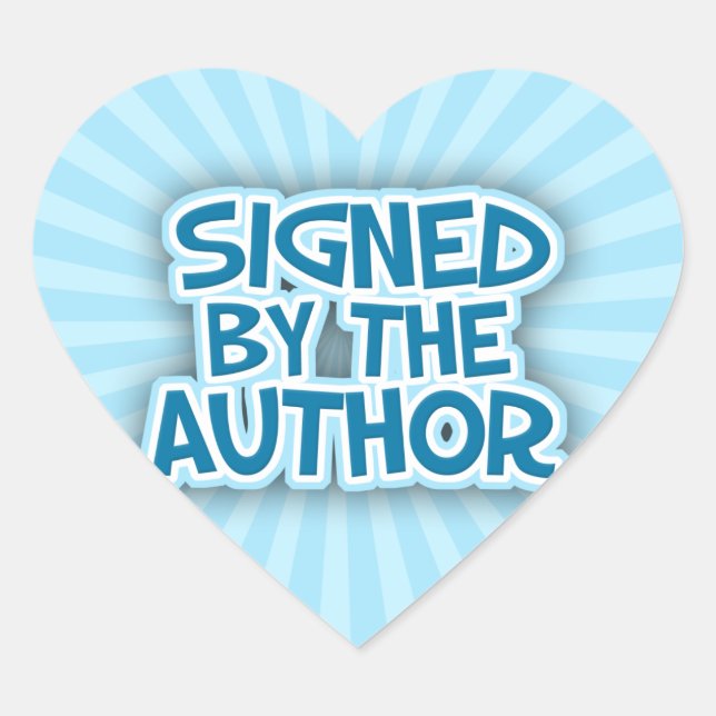 Firmado Por El Autor Pegatinas Azul (Anverso)