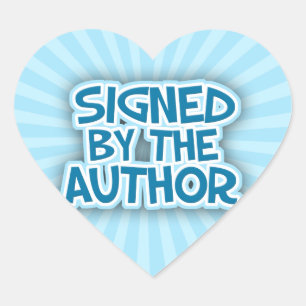Firmado Por El Autor Pegatinas Azul