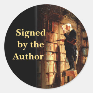 Firmado por el autor Pegatinas Man in Library
