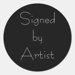 Firmado por los pegatinas del artista