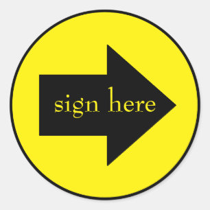 firmar aquí pegatinas por dalDesignNZ