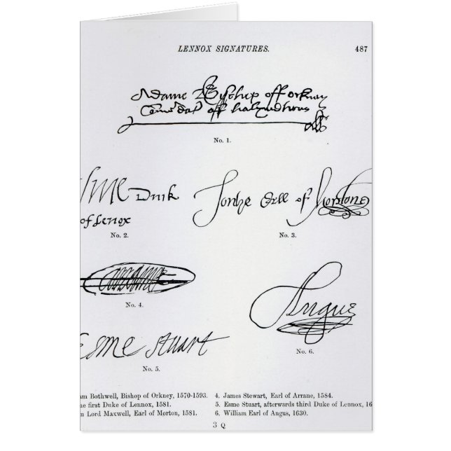 Firmas del décimosexto y siglo XVII (Frente)