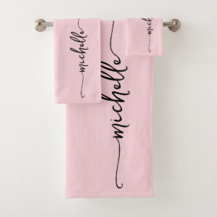 Firme elegante con nombre de monograma en rosa son