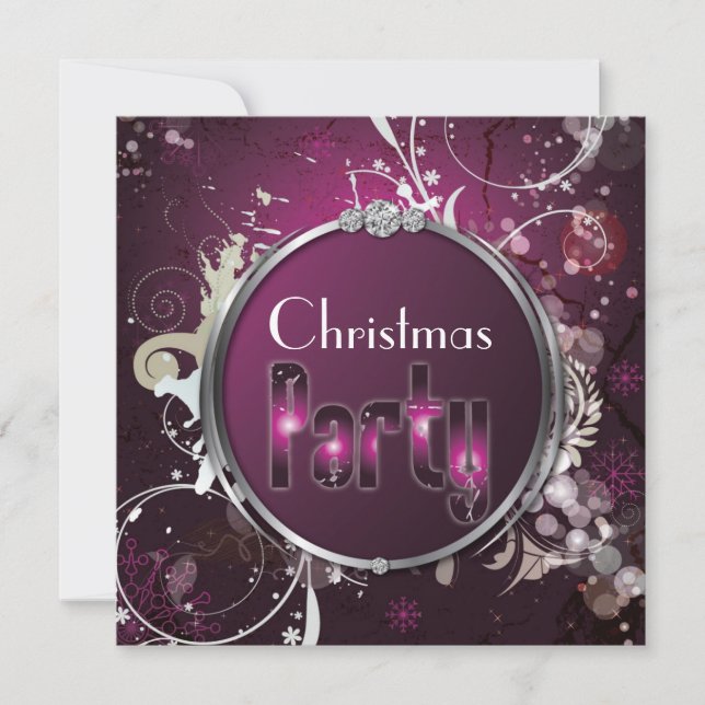 Firme invitación de fiesta para Navidades modernos (Anverso)