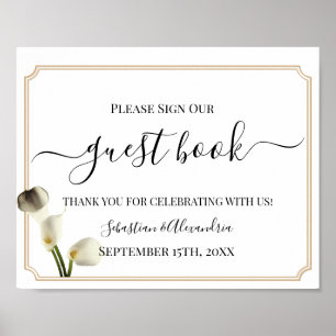Firme nuestro libro de visitas Señal de boda de ve
