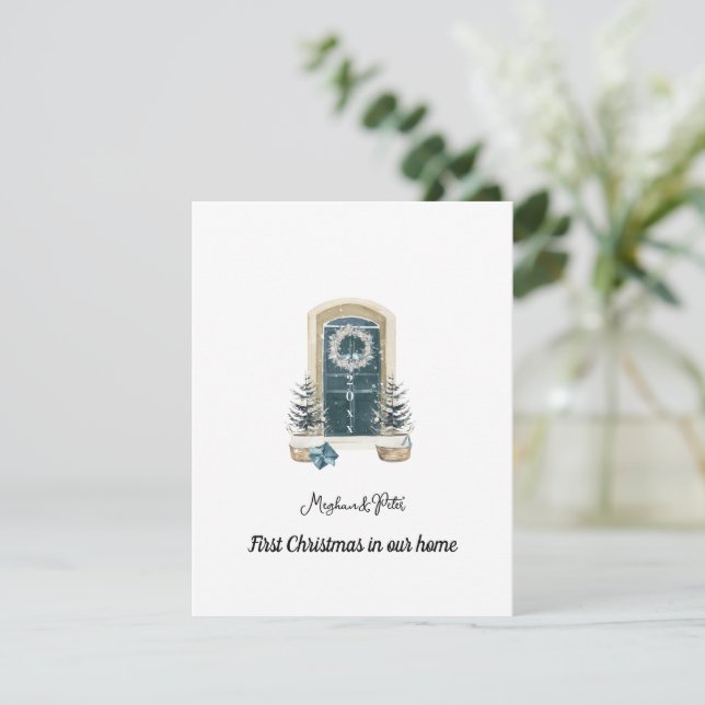 First Christmas In Our Home Sage Green Card (Anverso de pie)