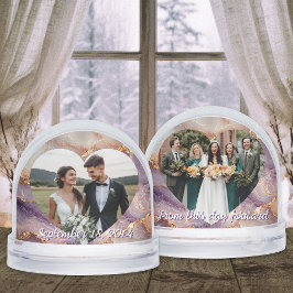 First Christmas Marble Wedding Gift Snow Globe