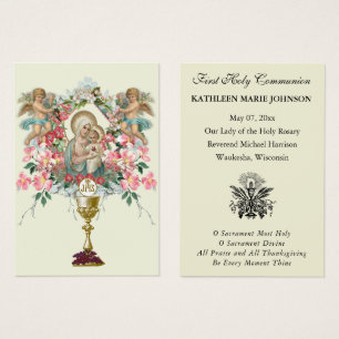 First Communion Catholic Remembrance Holy Card