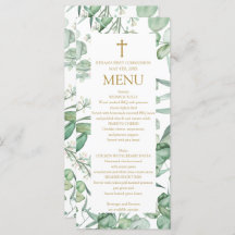 First Communion Eucalyptus leaves Menu 