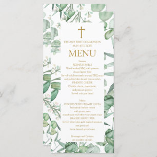 First Communion Eucalyptus leaves Menu 