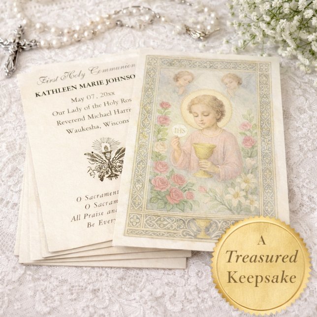 First  Communion Jesus Angels Floral  (Subido por el creador)